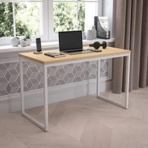 Olympus 1.2M Office Desk Workstation with White Metal Frame (Unassembled)