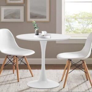 2-Seater Eames Dining Table All White